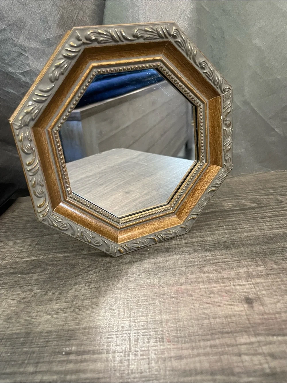 Vintage Octagonal Decretive Mirror - Catalda Fine Arts - Gold  - Small - 7 x 7
